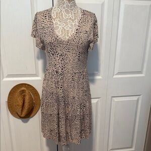 Monrow Tan and Black Patterned Mini Dress